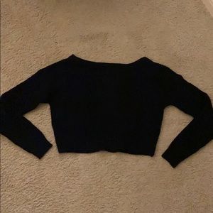black cropped sweater